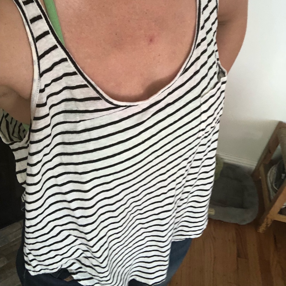 Striped black and white tank top
